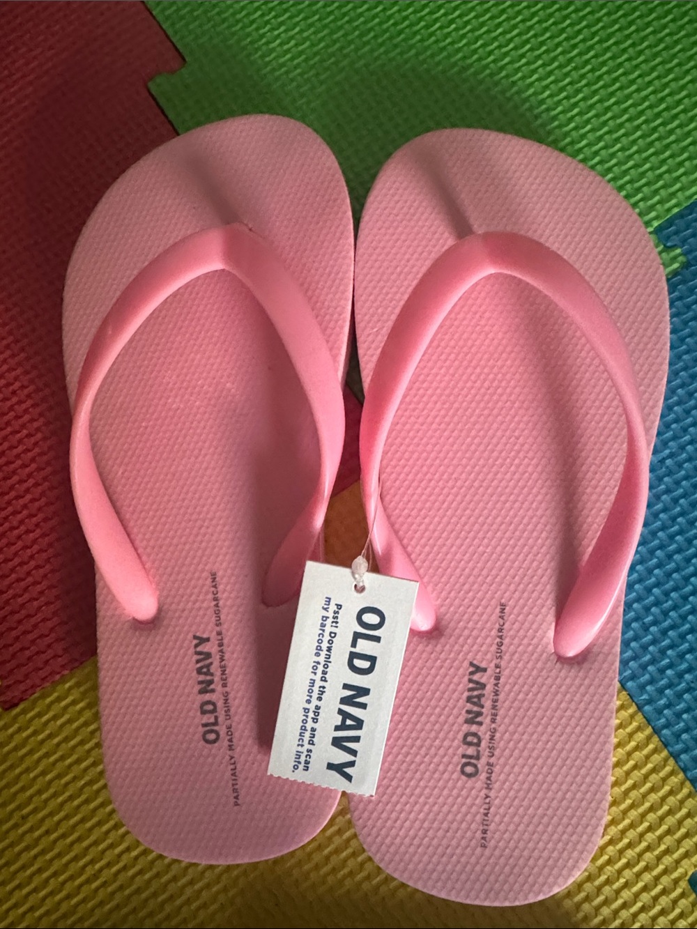 Old Navy Pink Textured Flip Flops